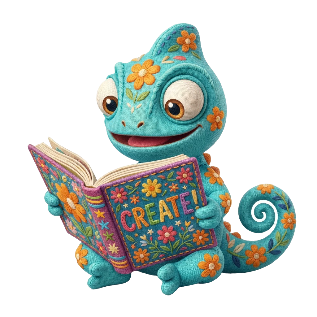 KidsCraft chameleon reading a book